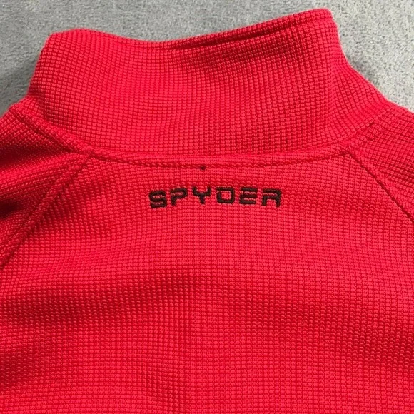 Spyder Jacket Mens Large Red Black Full Zip Fleece Knit Sweater Ski Snow Outdoor - Picture 9 of 10